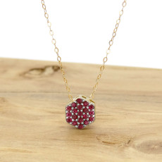 Pingente Chuveiro com 19 Rubis, em Ouro Amarelo 18 Kilates